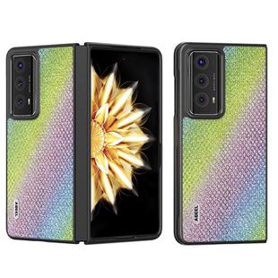 For Honor Magic V2 ABEEL Diamond Series Black Edge Phone Case(Rainbow)