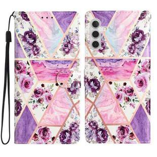 For Samsung Galaxy A25 5G Colored Drawing Leather Phone Case(Purple Marble)