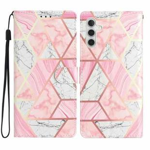 For Samsung Galaxy A25 5G Colored Drawing Leather Phone Case(Pink Marble)