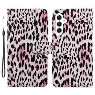 For Samsung Galaxy A25 5G Colored Drawing Leather Phone Case(Leopard)