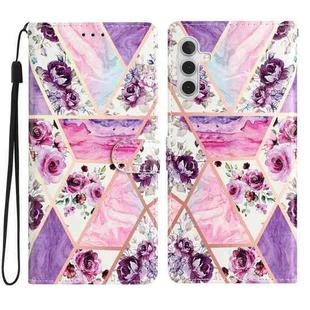 For Samsung Galaxy S23 FE 5G Colored Drawing Leather Phone Case(Purple Marble)
