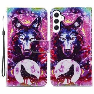 For Samsung Galaxy S23 FE 5G Colored Drawing Leather Phone Case(Wolf Totem)