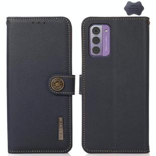 For Nokia G42 KHAZNEH Custer Genuine Leather RFID Phone Case(Blue)