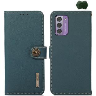 For Nokia G42 KHAZNEH Custer Genuine Leather RFID Phone Case(Green)