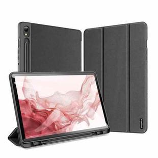For Samsung Galaxy Tab S9 DUX DUCIS Domo Series Cloth Texture Magnetic Leather Tablet Case(Black)