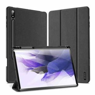 For Samsung Galaxy Tab S9+ DUX DUCIS Domo Series Cloth Texture Magnetic Leather Tablet Case(Black)