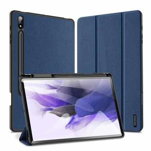 For Samsung Galaxy Tab S9+ DUX DUCIS Domo Series Cloth Texture Magnetic Leather Tablet Case(Blue)