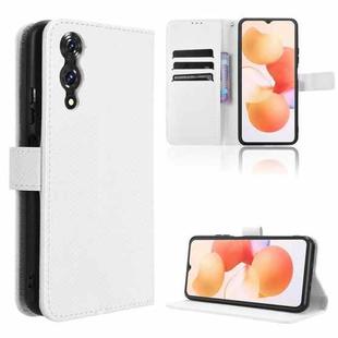For Cubot A10 Diamond Texture Leather Phone Case(White)