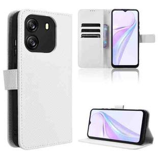 For Blackview Wave 6C Diamond Texture Leather Phone Case(White)