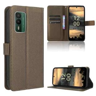 For Nokia XR21 Diamond Texture Leather Phone Case(Brown)