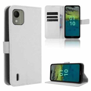 For Nokia C110 4G Diamond Texture Leather Phone Case(White)