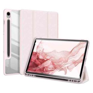 For Samsung Galaxy Tab S9 DUX DUCIS TOBY Series Antiskid Leather Tablet Case with Sleep / Wake-up Function(Pink)