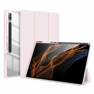 For Samsung Galaxy Tab S9 Ultra DUX DUCIS TOBY Series Antiskid Leather Tablet Case with Sleep / Wake-up Function(Pink)