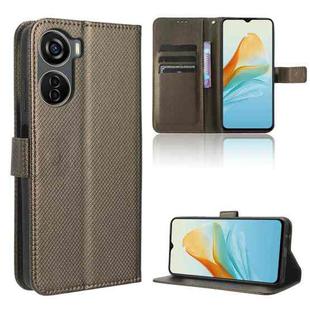 For ZTE Axon 40 Lite Diamond Texture Leather Phone Case(Brown)