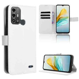 For ZTE Blade A53 Pro Diamond Texture Leather Phone Case(White)
