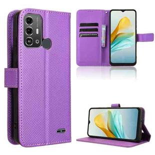 For ZTE Blade A53 Pro Diamond Texture Leather Phone Case(Purple)