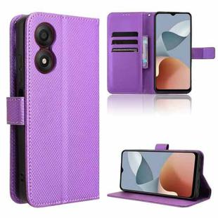 For ZTE Blade A34 Diamond Texture Leather Phone Case(Purple)