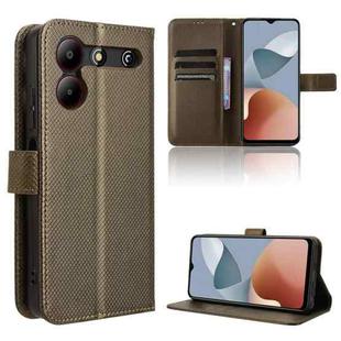 For ZTE Blade A54 Diamond Texture Leather Phone Case(Brown)