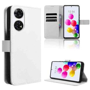 For ZTE Anshin Family Diamond Texture Leather Phone Case(White)