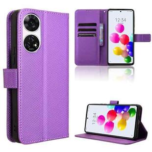 For ZTE Anshin Family Diamond Texture Leather Phone Case(Purple)