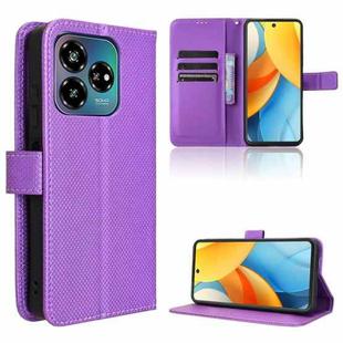 For ZTE Axon 60 Lite / Blade V60 Vita Diamond Texture Leather Phone Case(Purple)