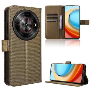 For ZTE Blade A75 5G Diamond Texture Leather Phone Case(Brown)