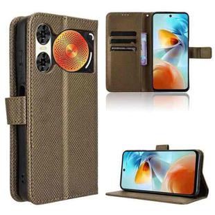 For ZTE nubia Music 2 Diamond Texture Leather Phone Case(Brown)