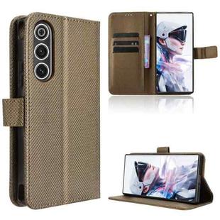 For ZTE nubia Red Magic 10 Air Diamond Texture Leather Phone Case(Brown)