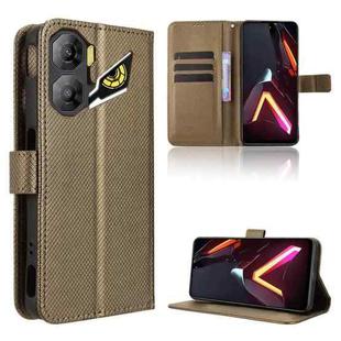 For ZTE nubia Neo 3 5G Diamond Texture Leather Phone Case(Brown)
