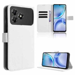 For ZTE Blade A36 4G Diamond Texture Leather Phone Case(White)