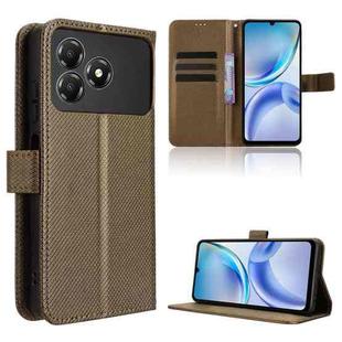 For ZTE Blade A36 4G Diamond Texture Leather Phone Case(Brown)