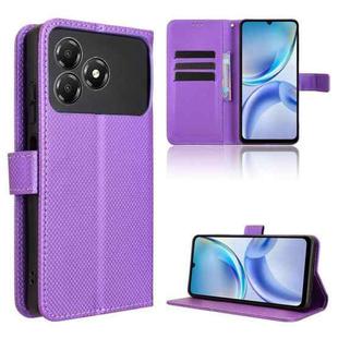 For ZTE Blade A36 4G Diamond Texture Leather Phone Case(Purple)