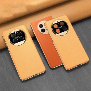 For Huawei Mate 50 GKK Electroplating Leather Surface Phone Case(Yellow)