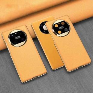 For Huawei Mate 40 GKK Electroplating Leather Surface Phone Case(Yellow)