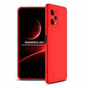 For Xiaomi Redmi Note 12 5G Global GKK Three Stage Splicing Full Coverage PC Phone Case(Red)