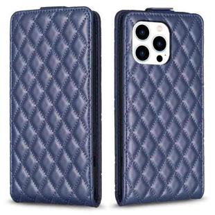 For iPhone 15 Pro Diamond Lattice Vertical Flip Leather Phone Case(Blue)