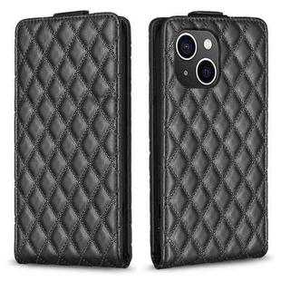 For iPhone 13 Diamond Lattice Vertical Flip Leather Phone Case(Black)