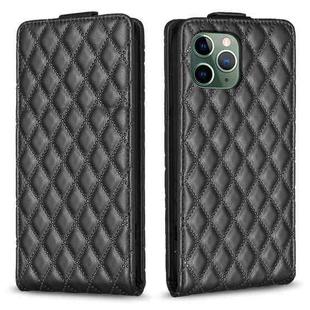 For iPhone 11 Pro Max Diamond Lattice Vertical Flip Leather Phone Case(Black)