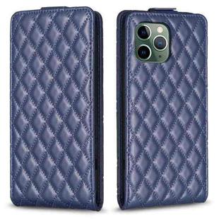 For iPhone 11 Pro Max Diamond Lattice Vertical Flip Leather Phone Case(Blue)