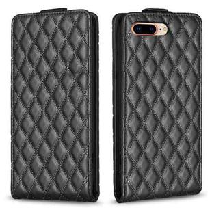 For iPhone 7 Plus / 8 Plus Diamond Lattice Vertical Flip Leather Phone Case(Black)
