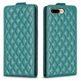 For iPhone 7 Plus / 8 Plus Diamond Lattice Vertical Flip Leather Phone Case(Green)