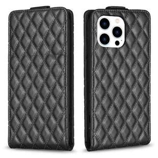 For iPhone 16 Pro Max Diamond Lattice Vertical Flip Leather Phone Case(Black)