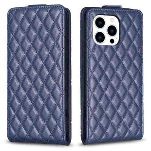 For iPhone 16 Pro Max Diamond Lattice Vertical Flip Leather Phone Case(Blue)