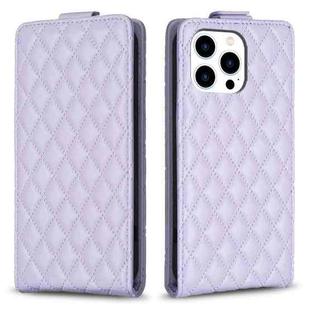 For iPhone 16 Pro Max Diamond Lattice Vertical Flip Leather Phone Case(Purple)