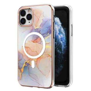 For iPhone 11 Pro Marble Pattern Dual-side IMD Magsafe TPU Phone Case(White Marble)