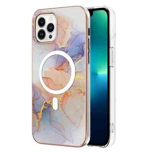 For iPhone 13 Pro Marble Pattern Dual-side IMD Magsafe TPU Phone Case(White Marble)