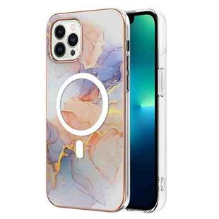 For iPhone 13 Pro Max Marble Pattern Dual-side IMD Magsafe TPU Phone Case(White Marble)