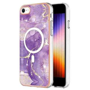 For iPhone 8 / SE 2022 / 2020 Marble Pattern Dual-side IMD Magsafe TPU Phone Case(Purple 002)