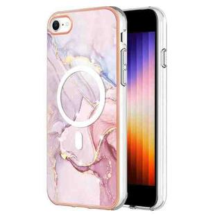 For iPhone 8 / SE 2022 / 2020 Marble Pattern Dual-side IMD Magsafe TPU Phone Case(Rose Gold 005)