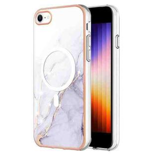 For iPhone 8 / SE 2022 / 2020 Marble Pattern Dual-side IMD Magsafe TPU Phone Case(White 006)